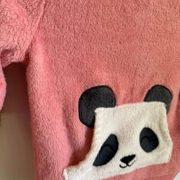 Girls Jumping Beans Panda Fleece Sweatshirt Cozy Pink Size 7 - Picture 4 of 5